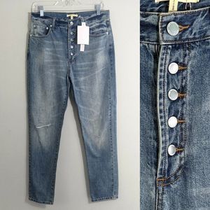 Avec Les Filles Size 27 Vintage blue Button Fly Distressed Denim Jeans